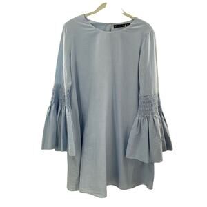 Zara Women’s Sz M Y2K Bell Sleeve Sky Blue Lined Romper Skorts Retro Romantic
